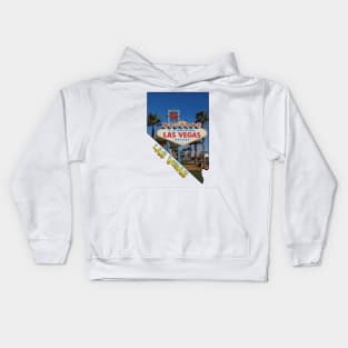 Nevada State Outline (Las Vegas Sign) Kids Hoodie